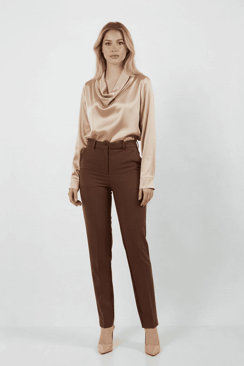 Brown Slim Leg Trousers