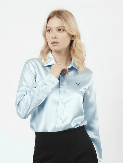 Blue Satin Shirt