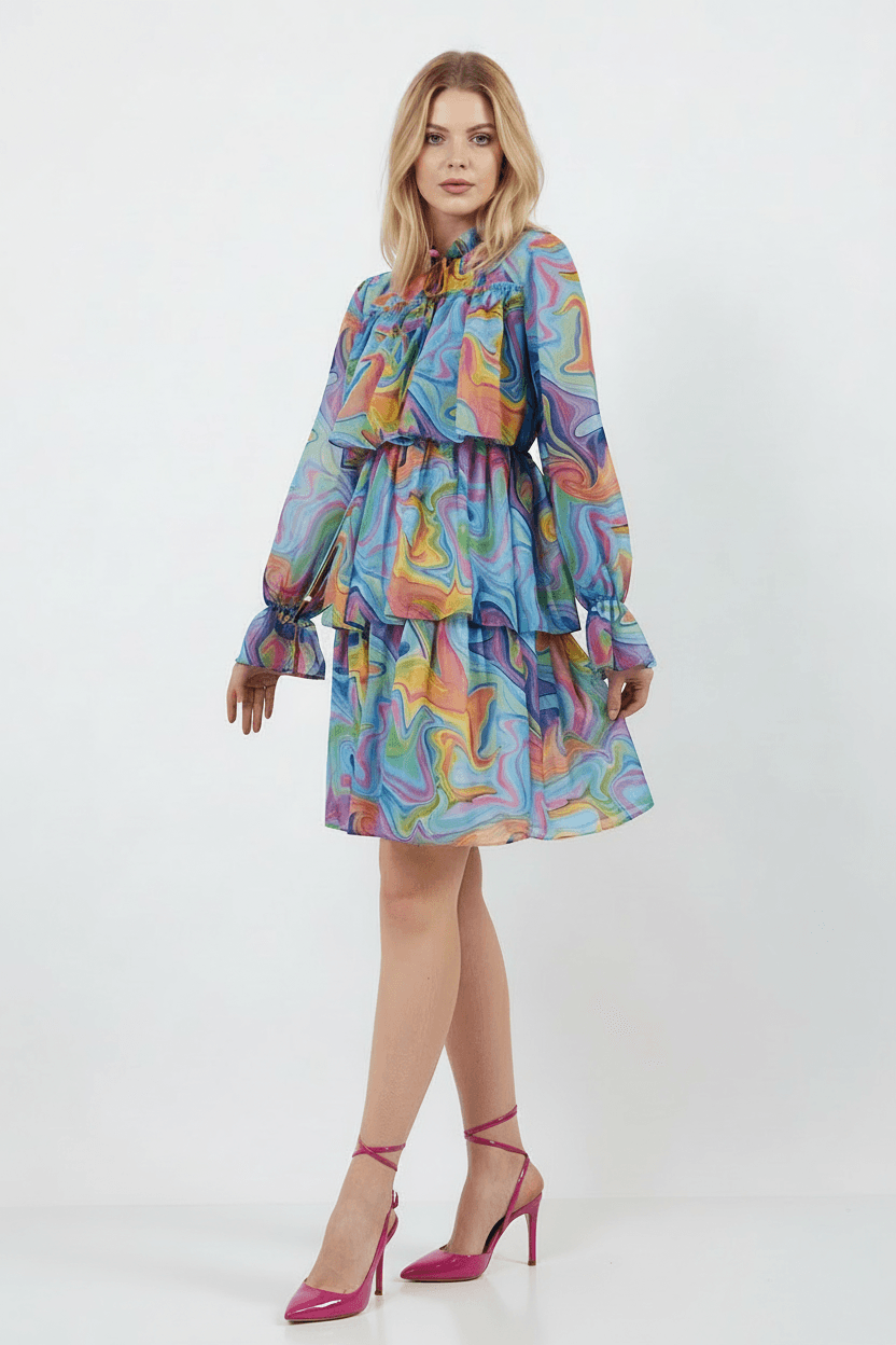Colorful Chiffon Dress
