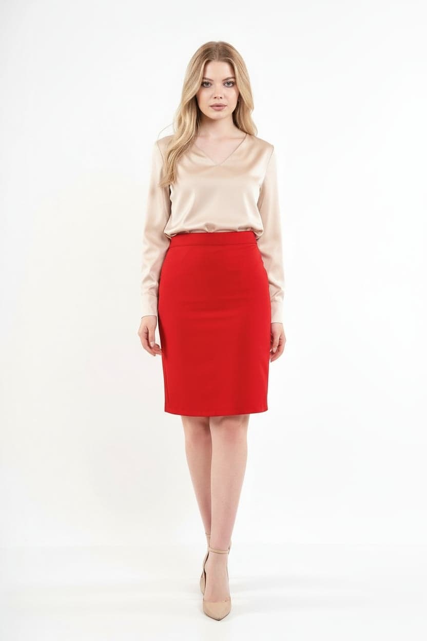 Red Pencil Skirt