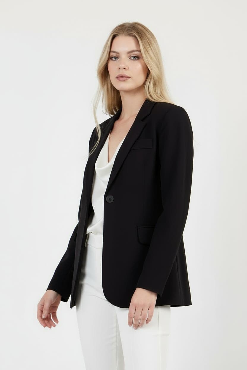 Black Single Button Jacket