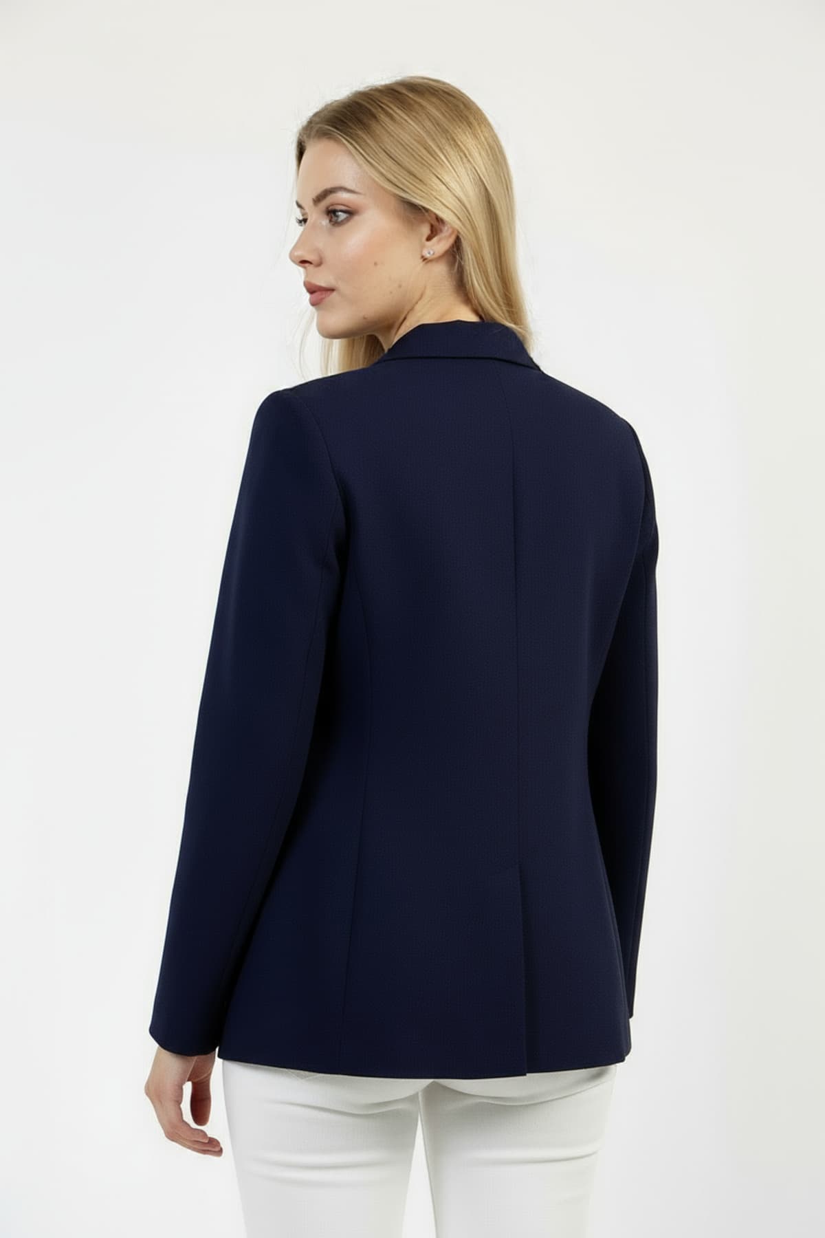 Navy Blue Single Button Blazer