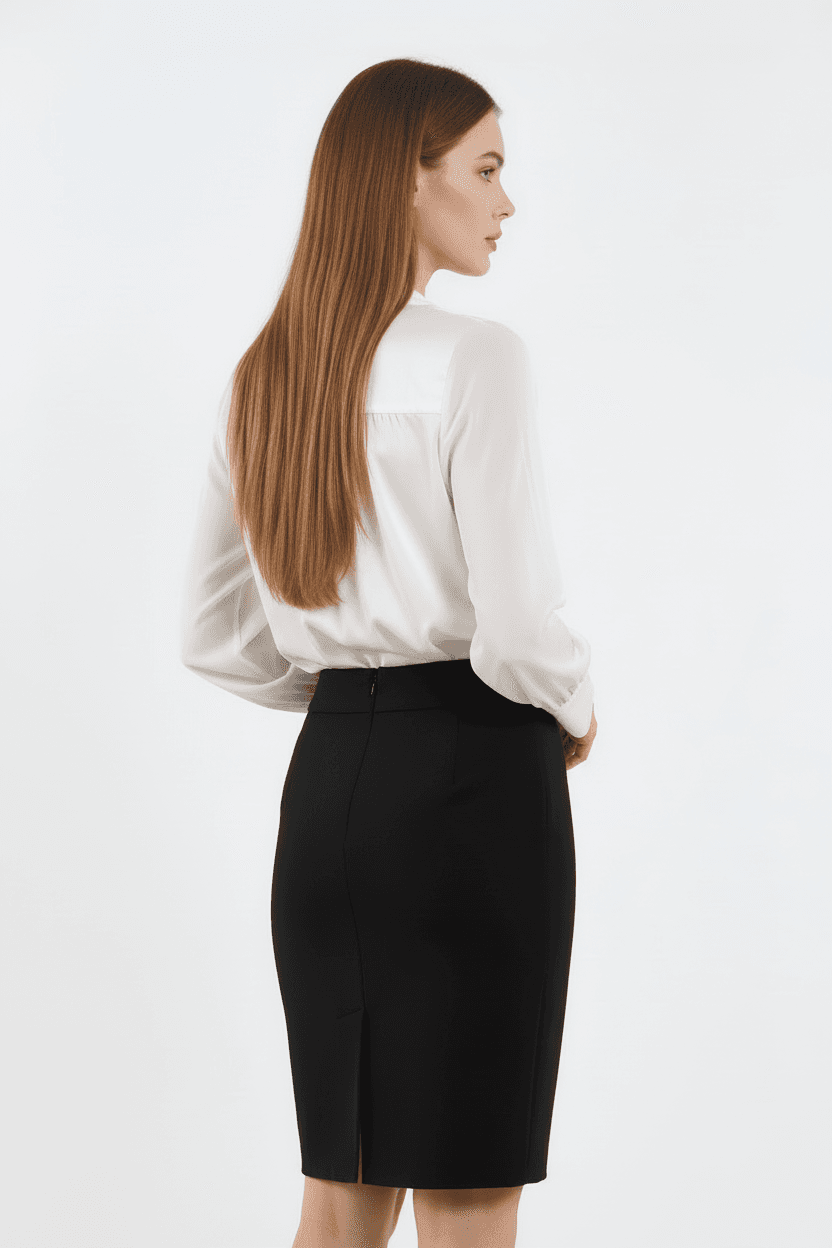 White Chiffon Sleeve Satin Shirt