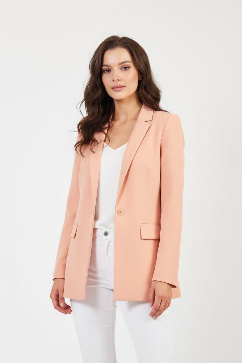 Light Pink Single Button Jacket