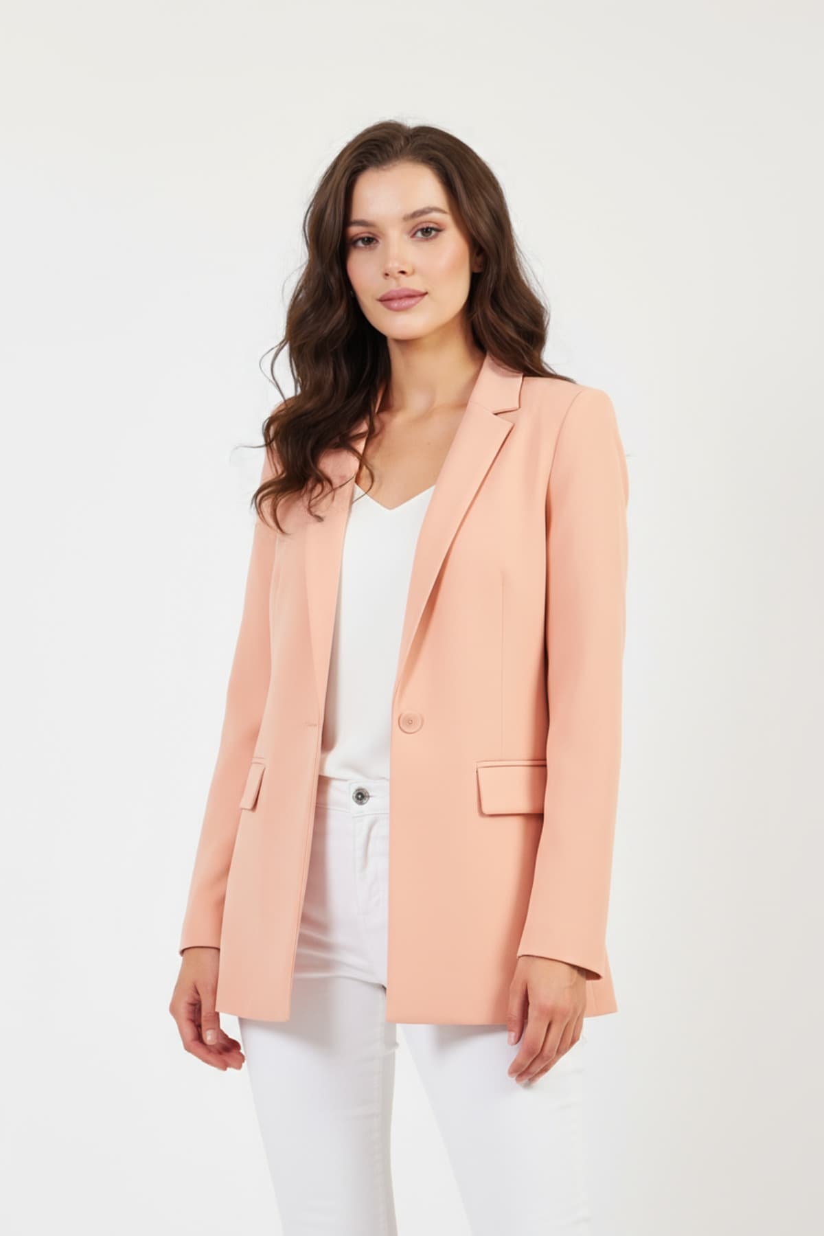 Light Pink Single Button Jacket