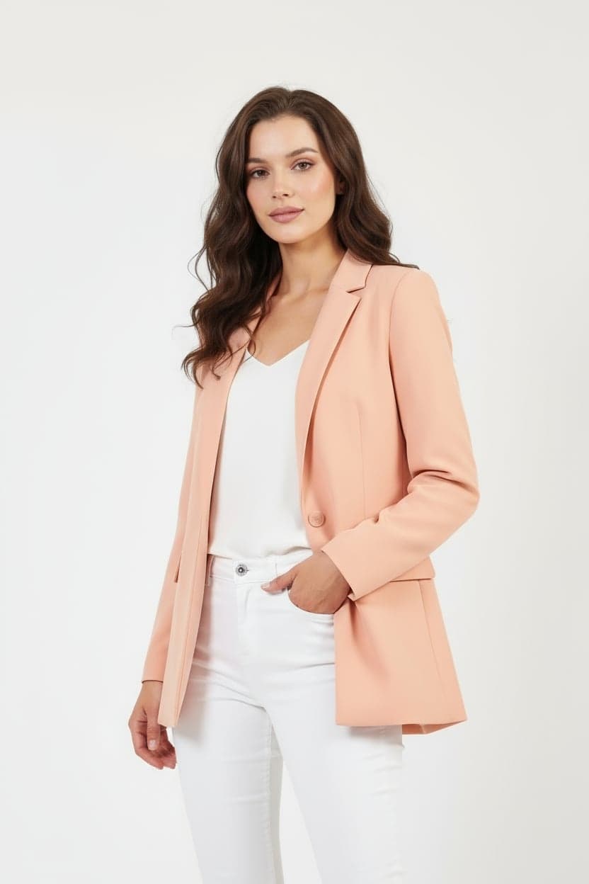 Light Pink Single Button Jacket