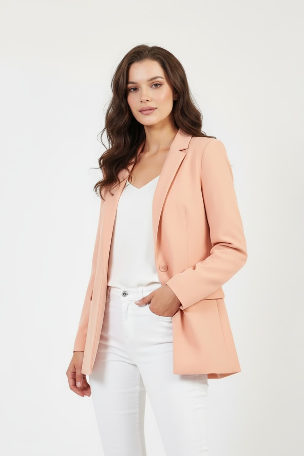 Light Pink Single Button Jacket