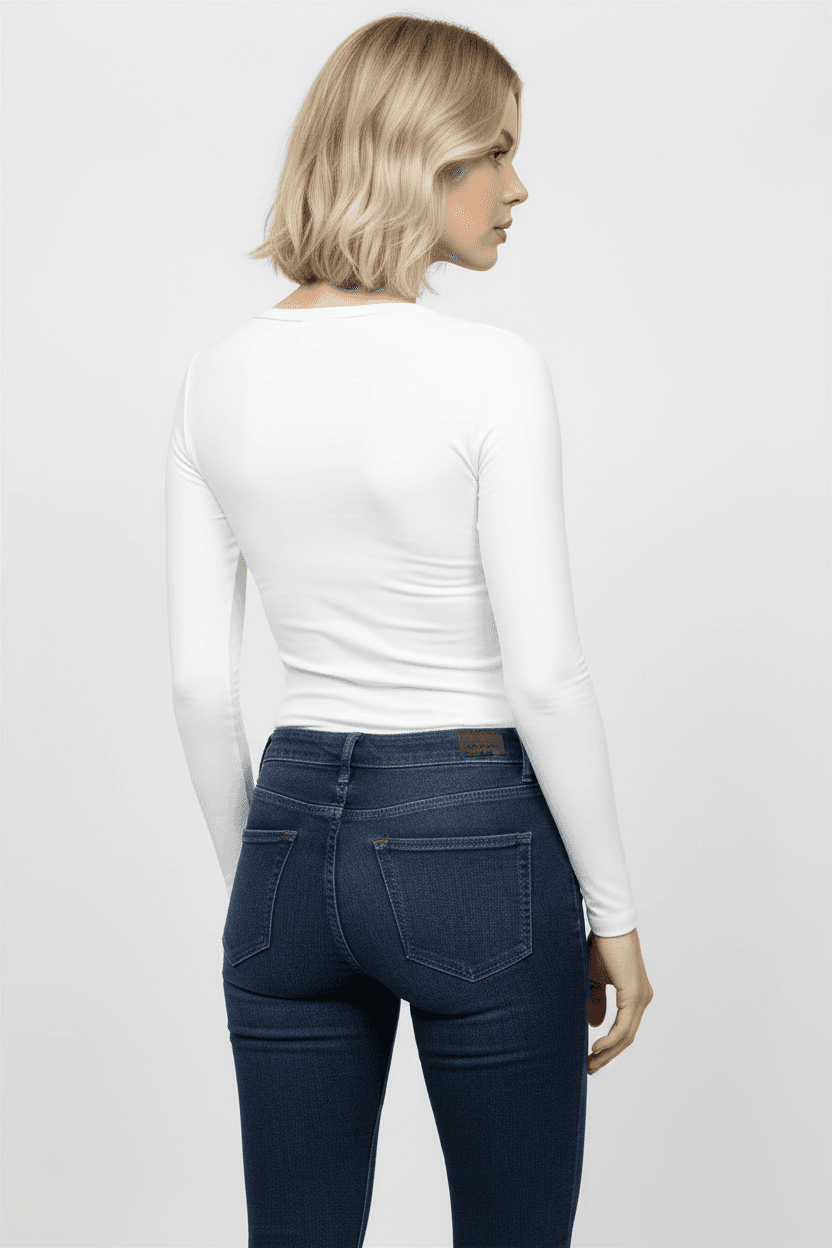 Cream V-Neck Blouse