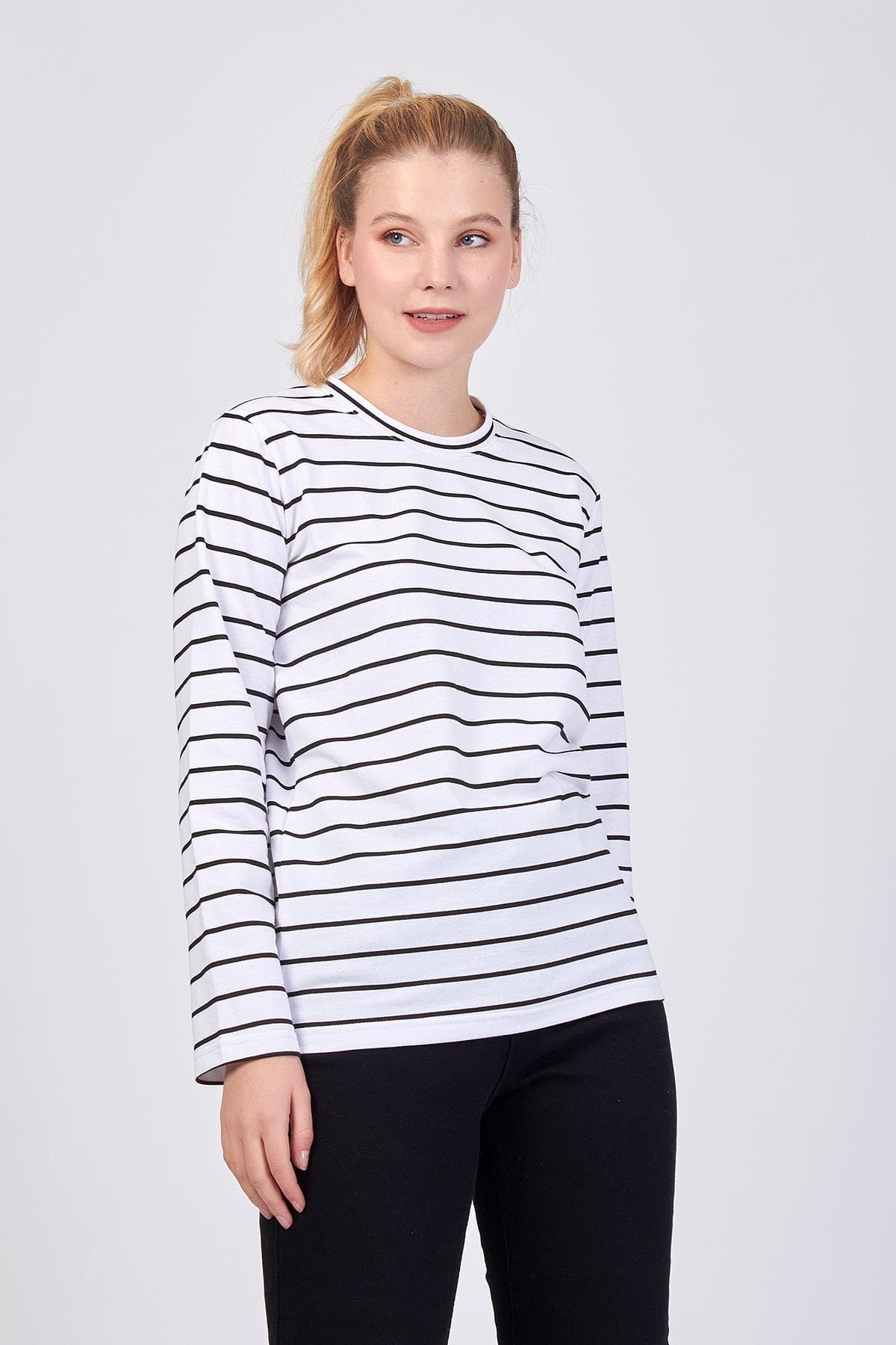 White Striped Sweatshirt