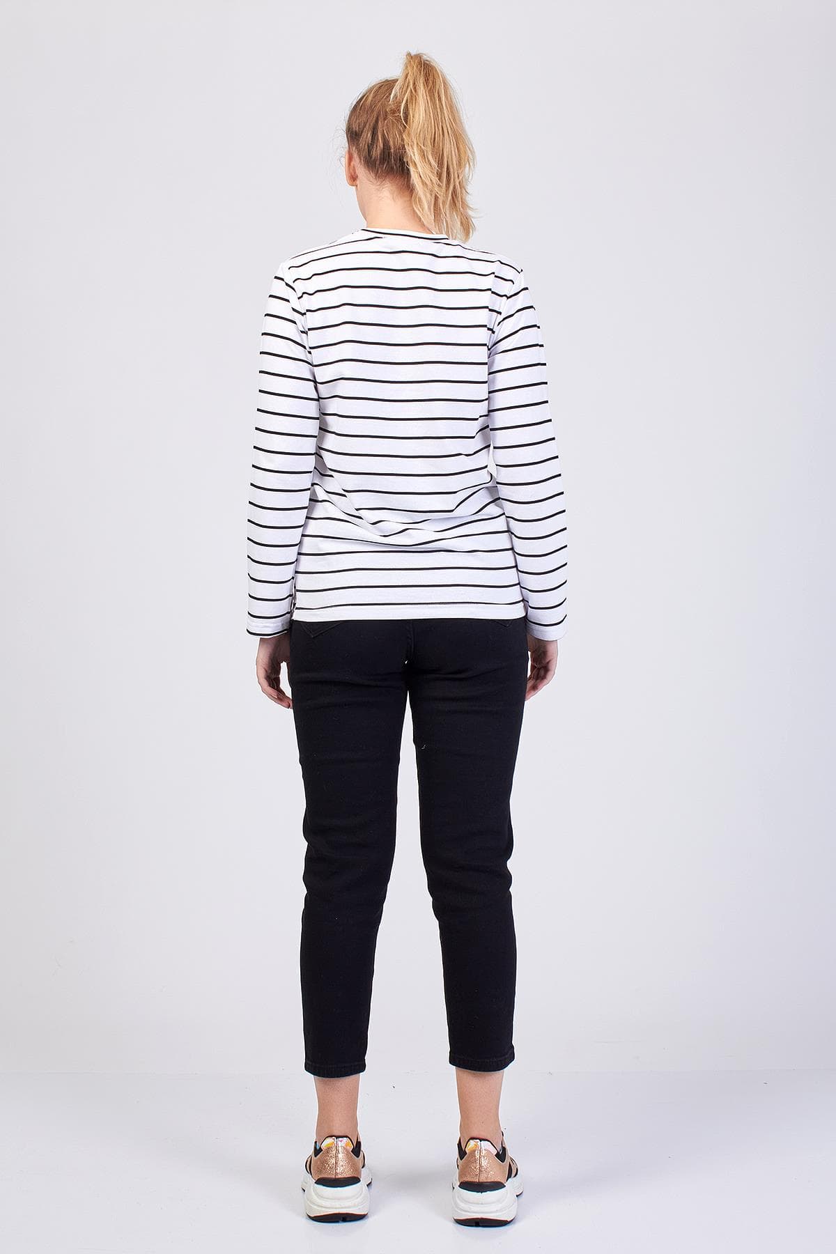 White Striped Sweatshirt