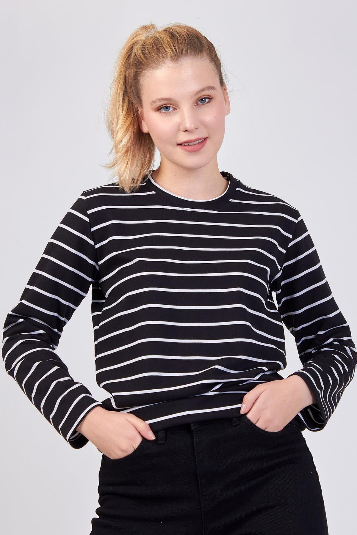 Black Striped Sweatshirt