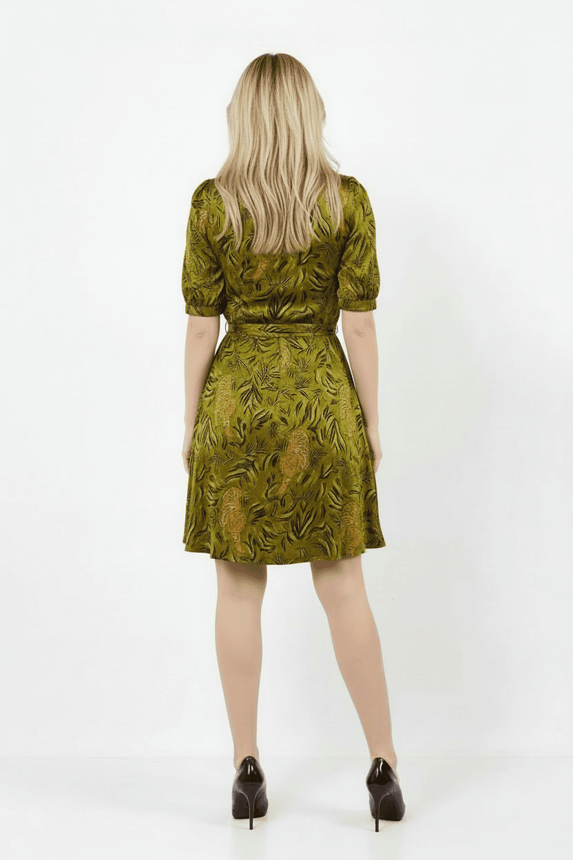 Half Sleeve Satin Dress