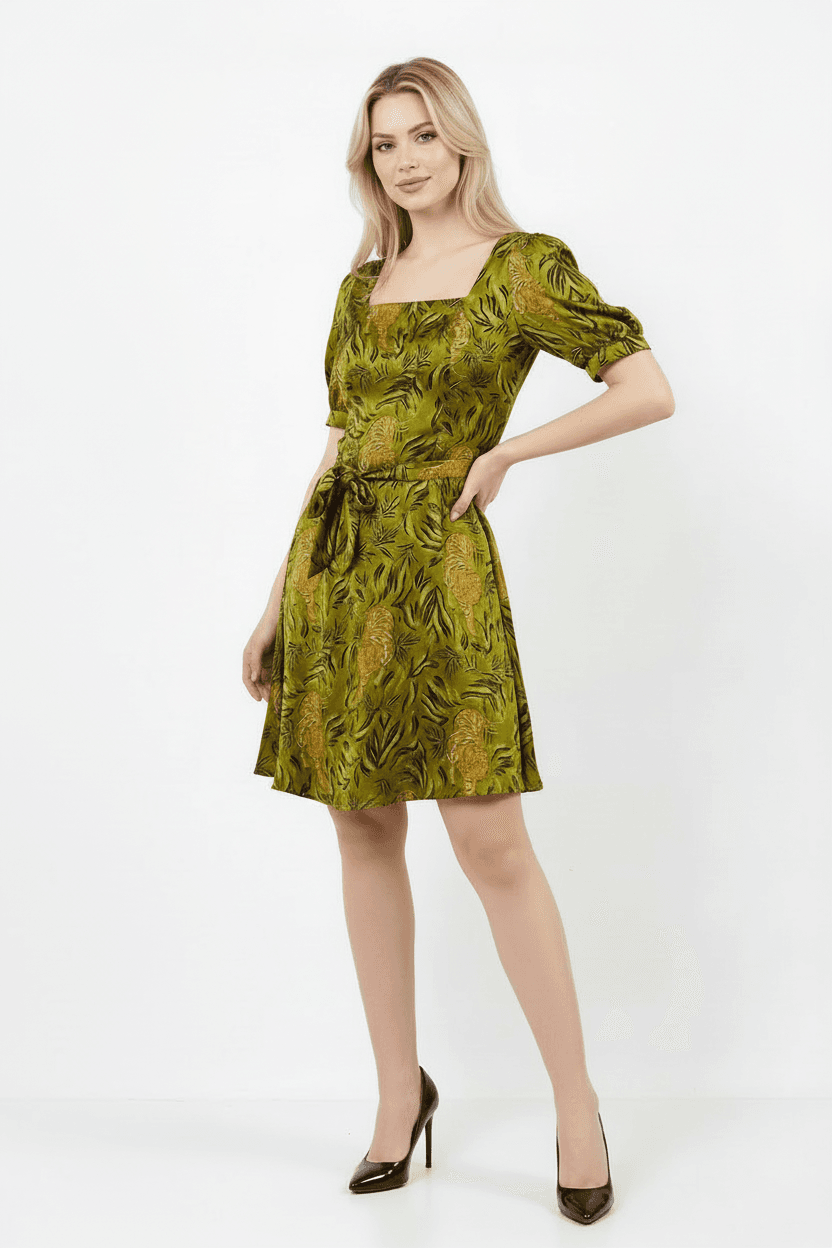 Half Sleeve Satin Dress