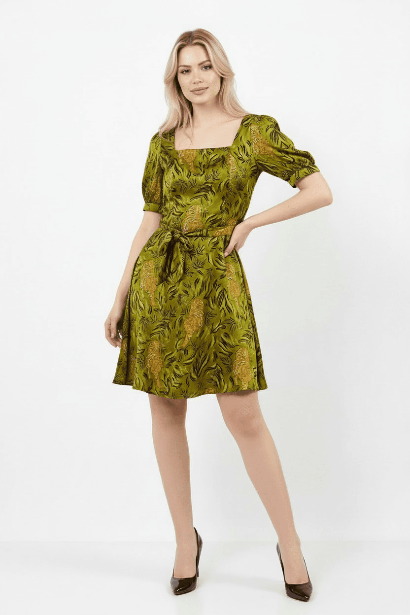 Half Sleeve Satin Dress