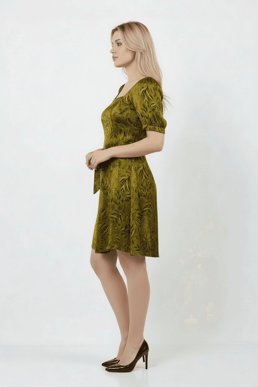 Half Sleeve Satin Dress