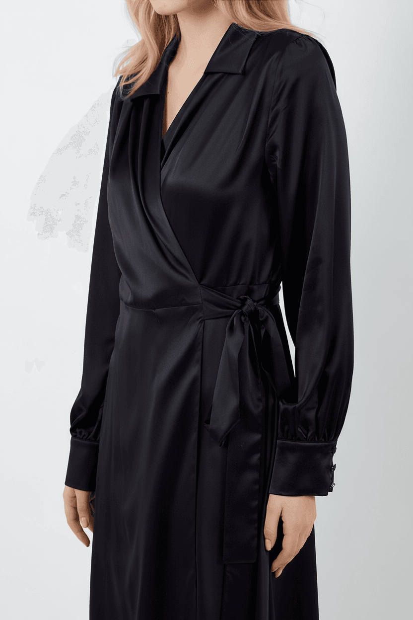 Black Matte Satin Dress