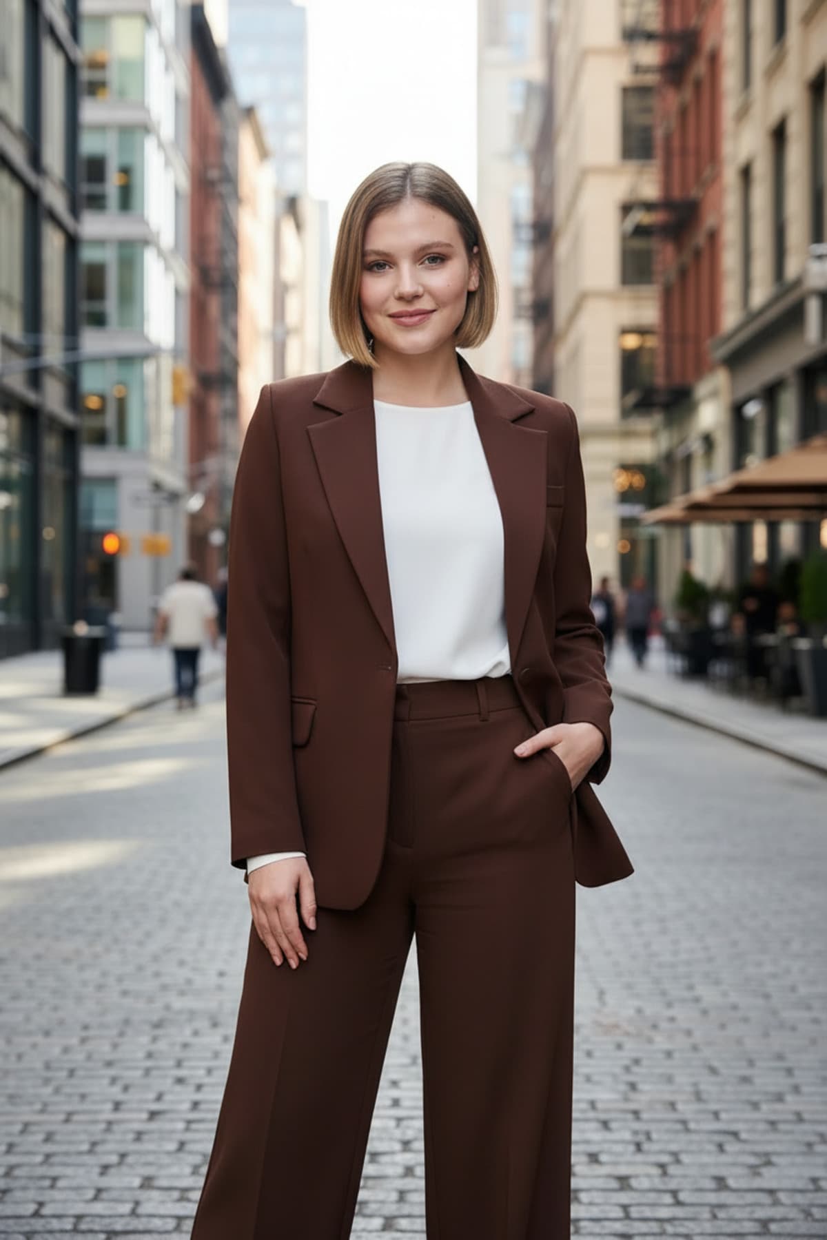 Brown Single Button Jacket