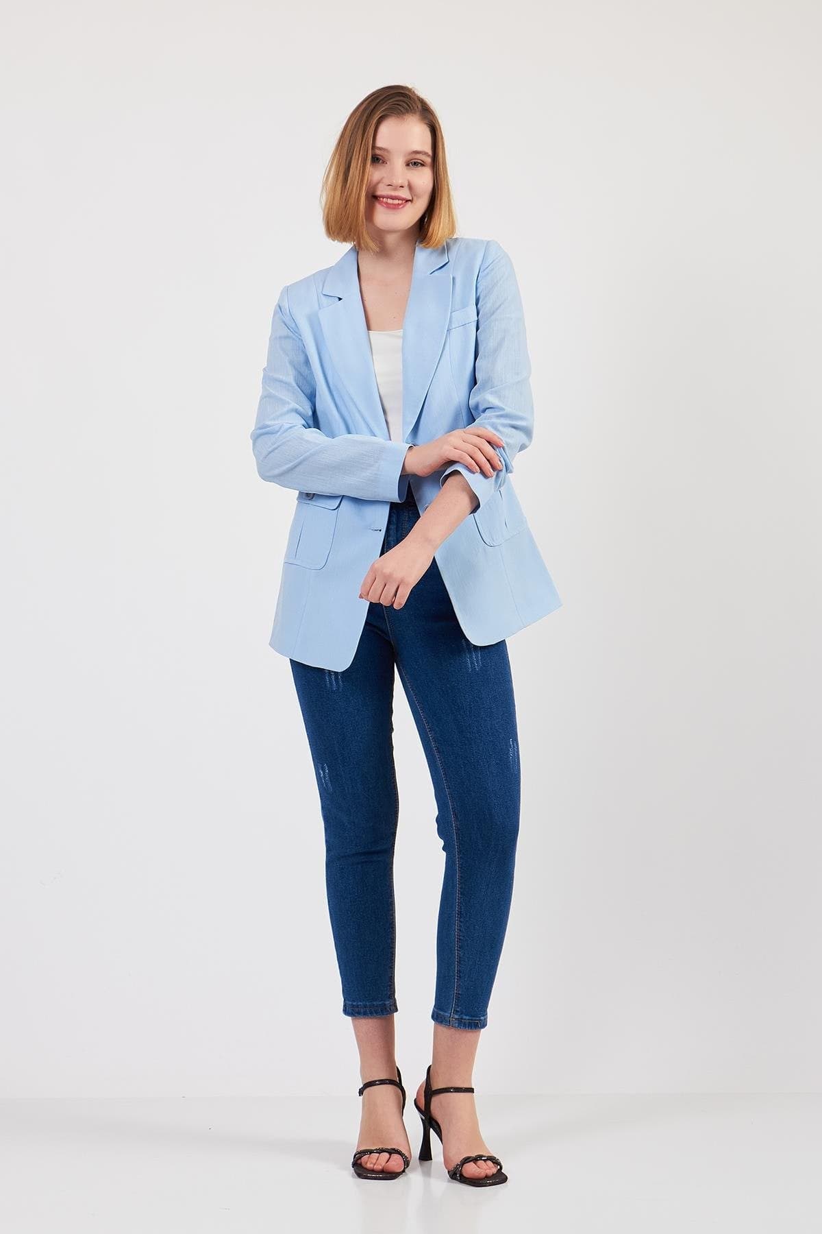 Blue Linen Jacket