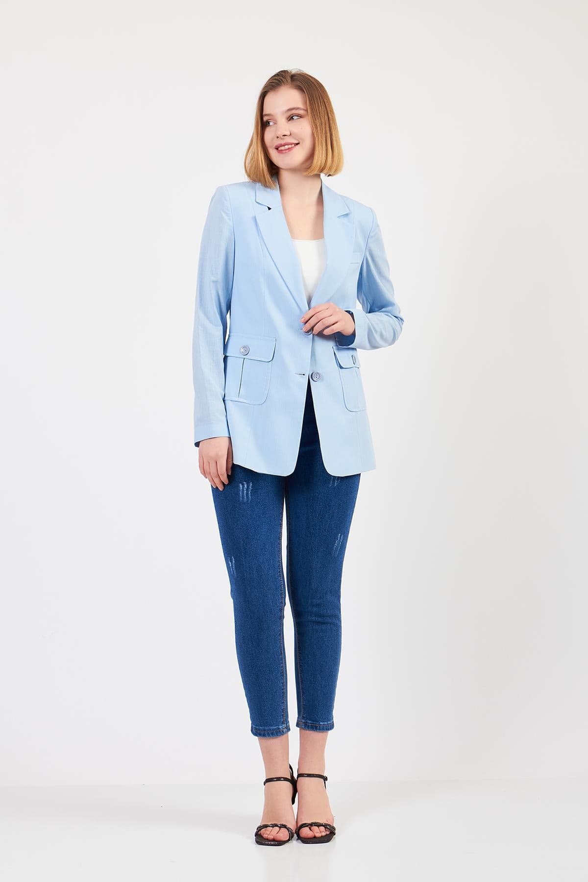 Blue Linen Jacket