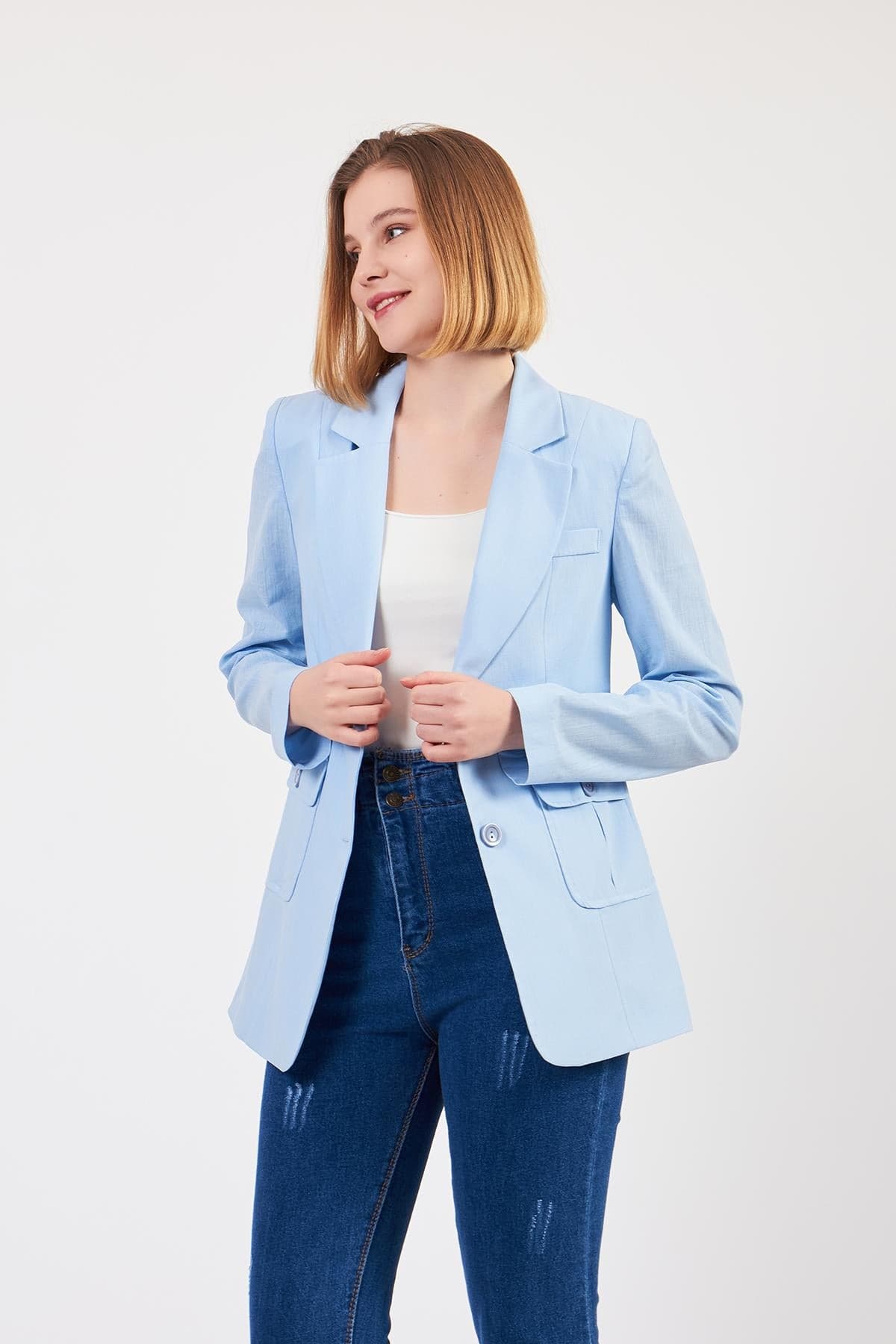 Blue Linen Jacket