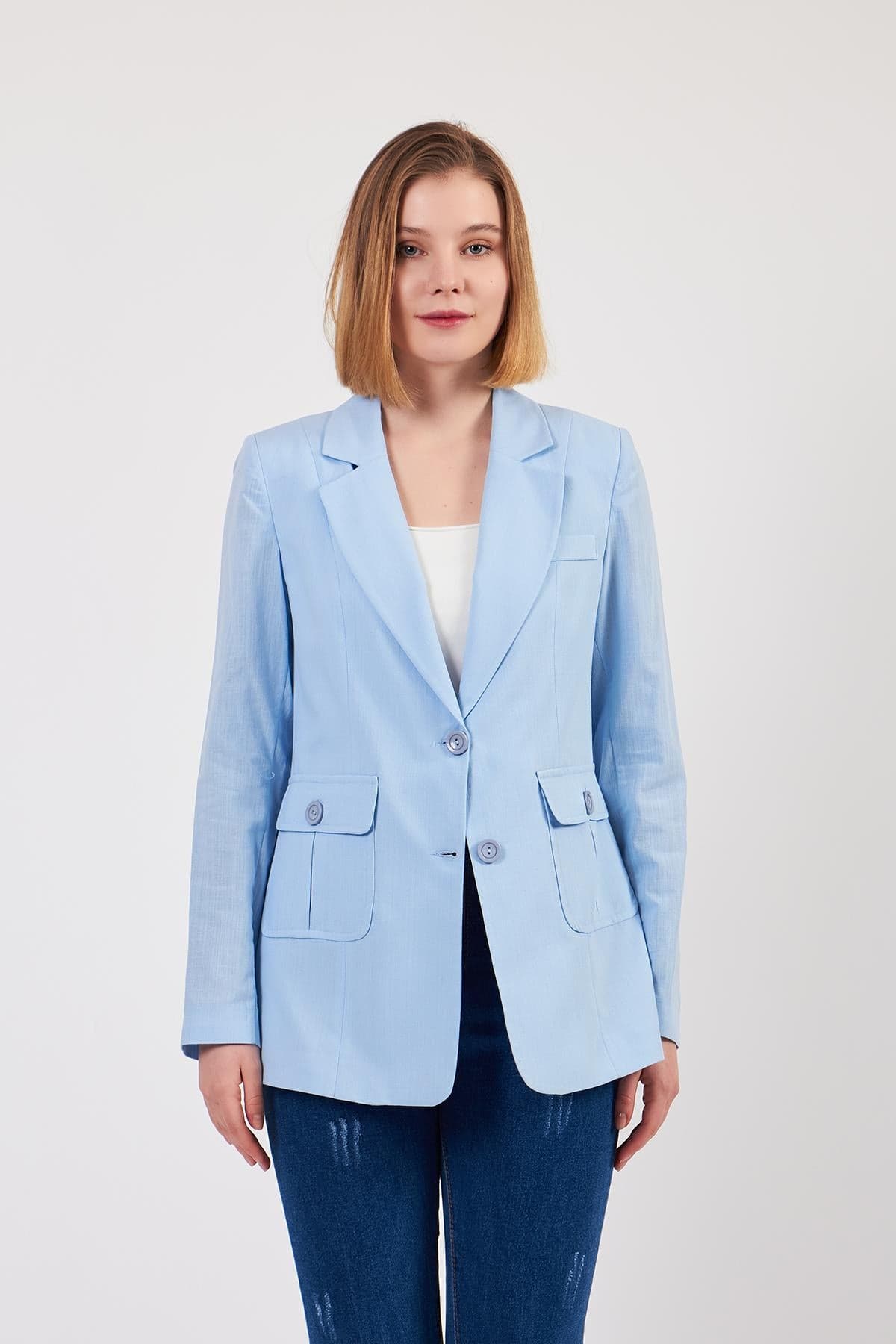 Blue Linen Jacket