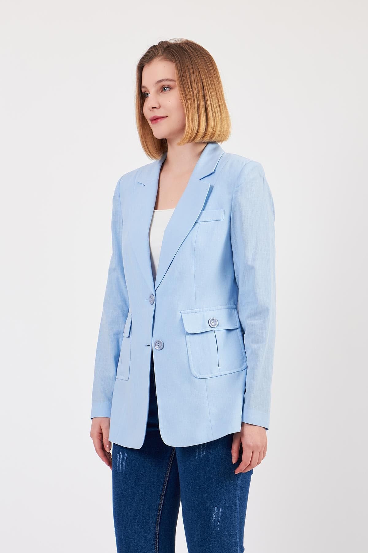 Blue Linen Jacket
