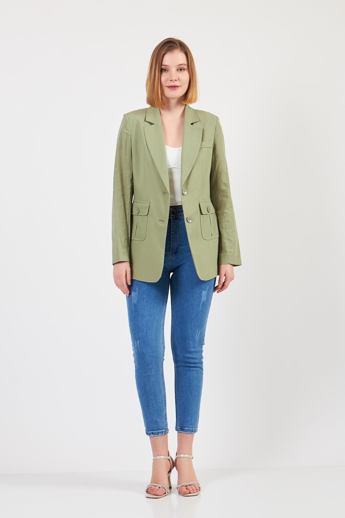 Sage Green Linen Jacket
