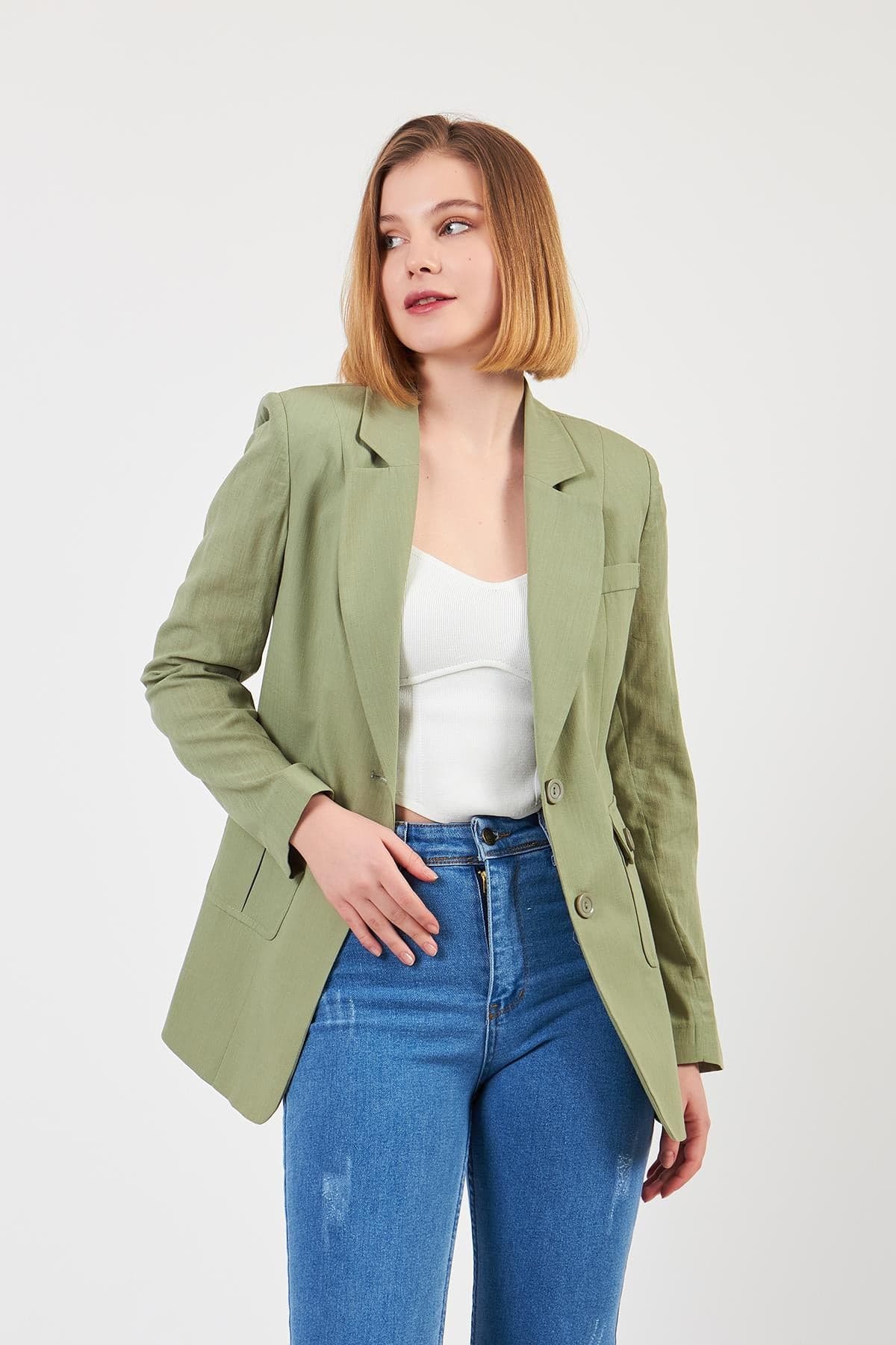 Sage Green Linen Jacket