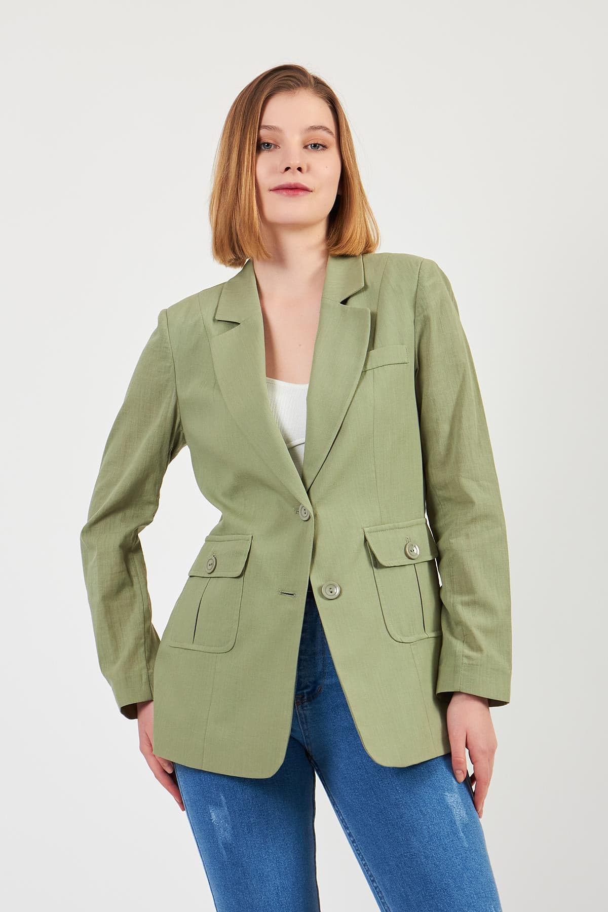 Sage Green Linen Jacket