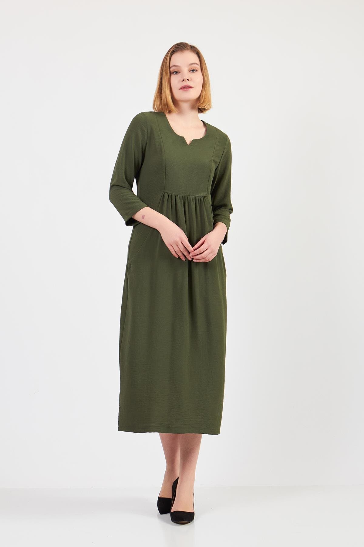 Khaki Half Sleeve Dress