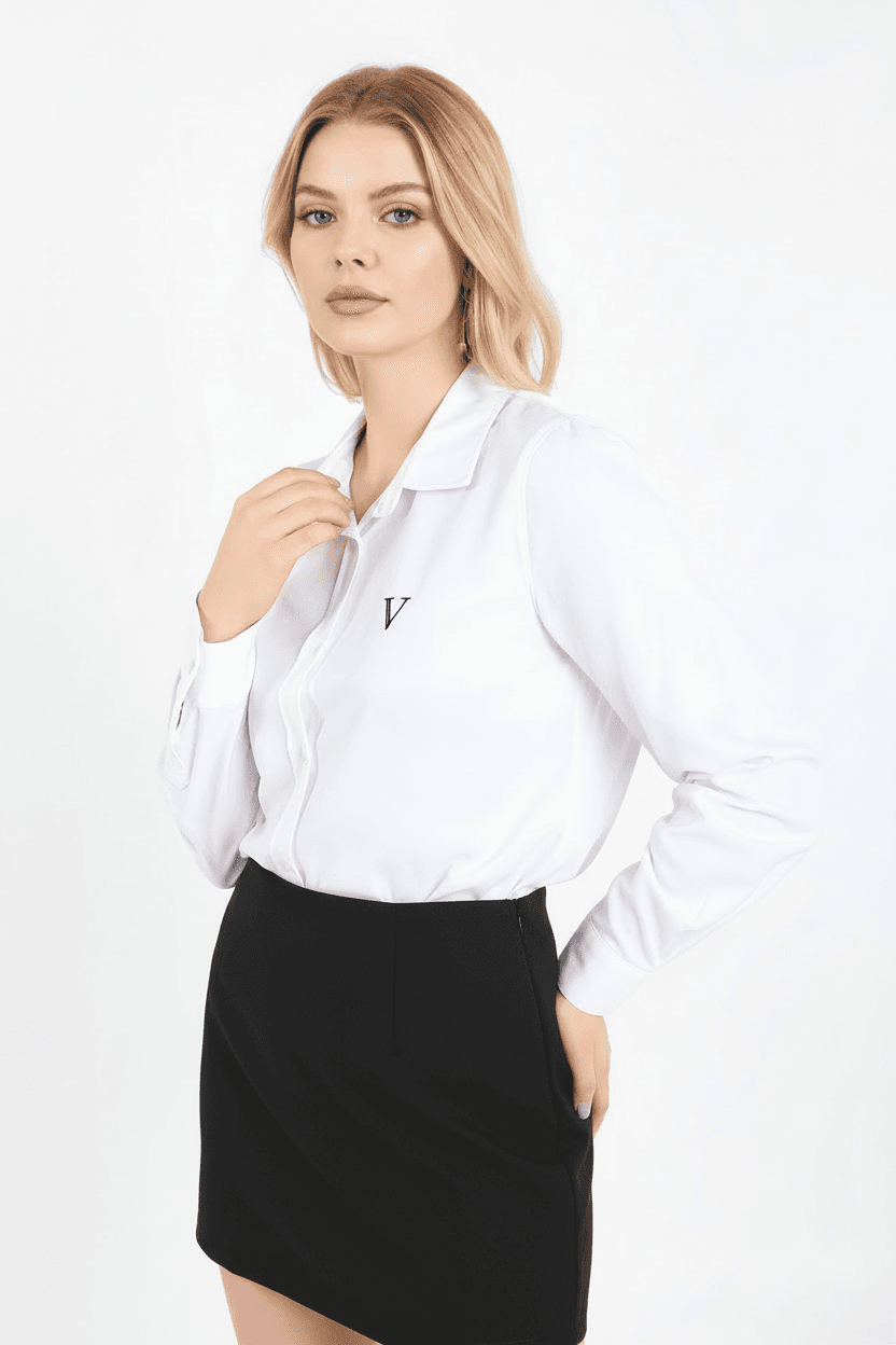 Ruffled White Shirt