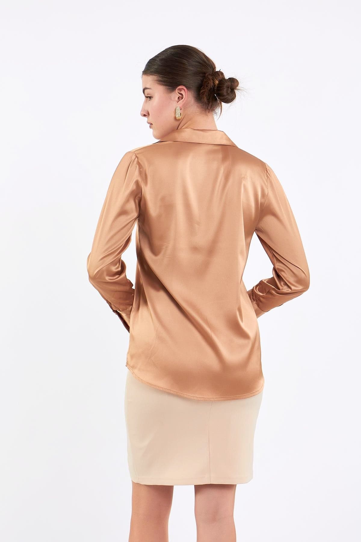 Three Button Satin Blouse