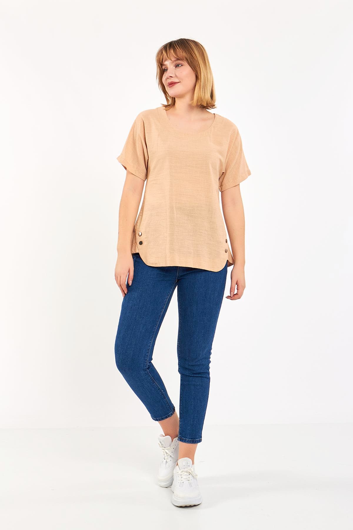Short Sleeve Linen Blouse