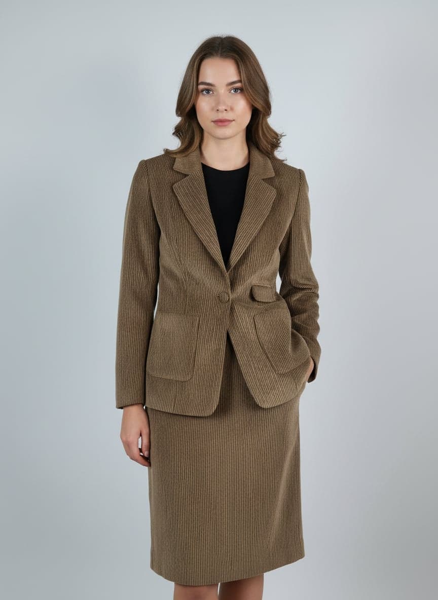 Corduroy Single-Button Jacket