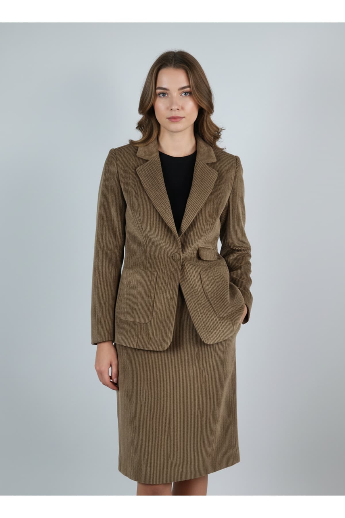 Corduroy Single-Button Jacket