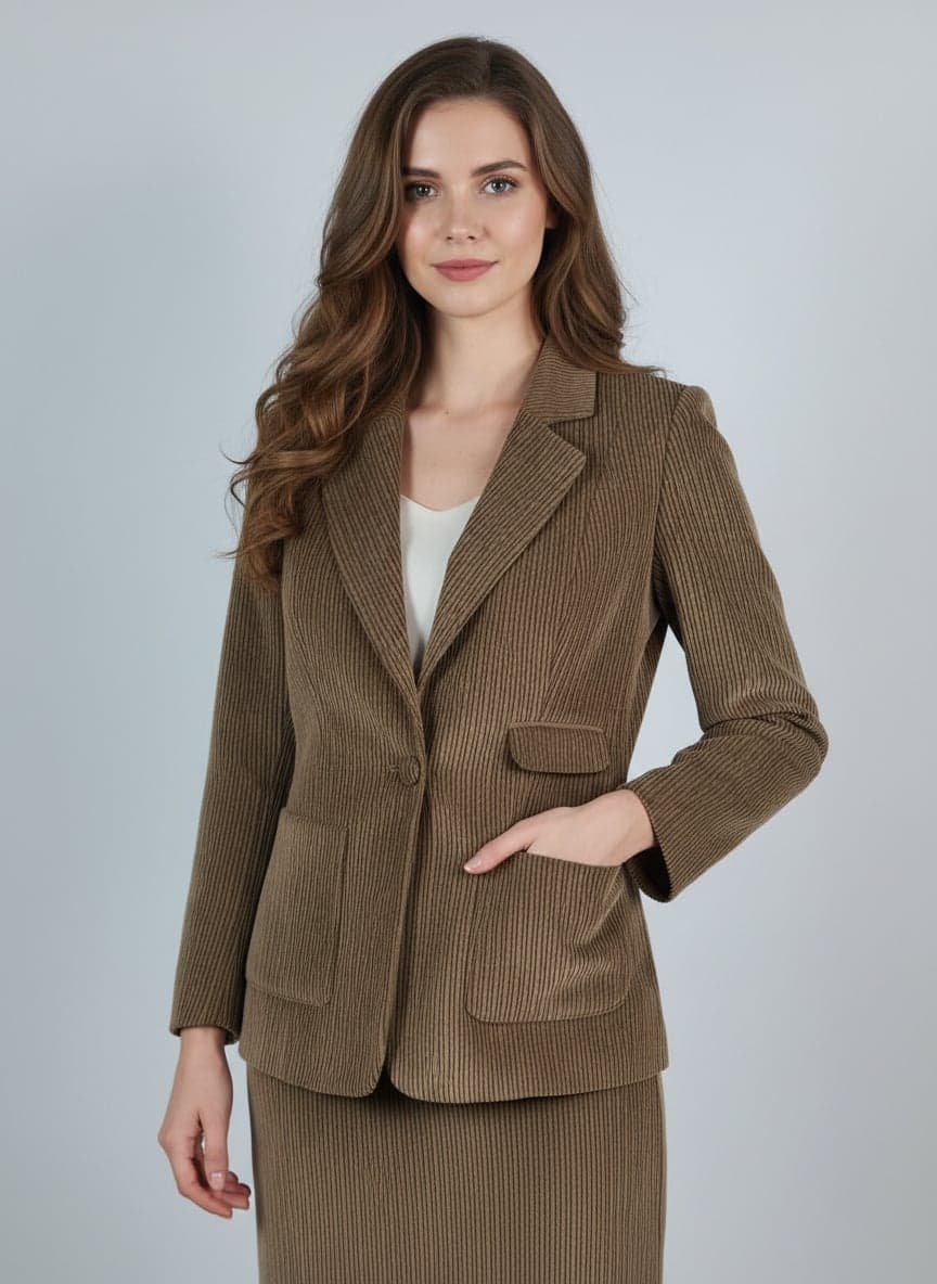 Corduroy Single-Button Jacket