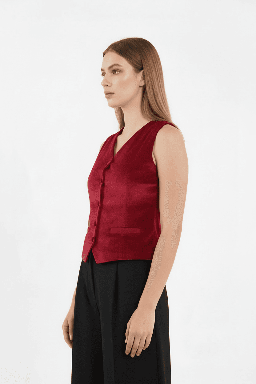Burgundy Velvet Vest
