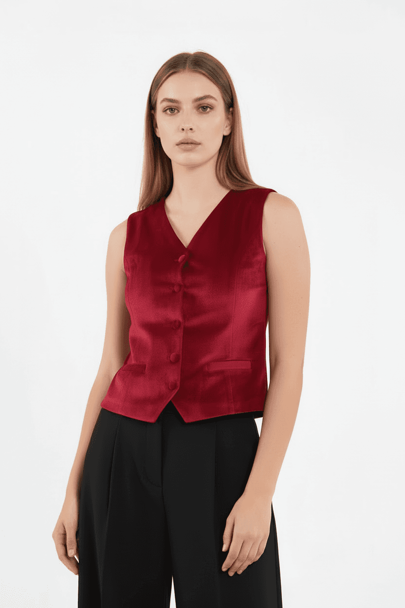 Burgundy Velvet Vest
