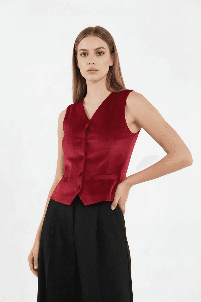 Burgundy Velvet Vest