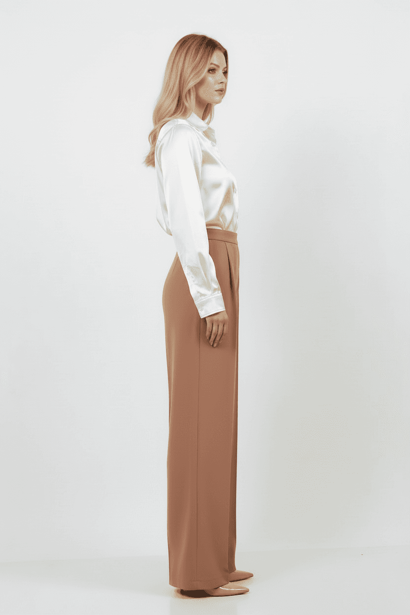 Camel Wide-Leg Trousers