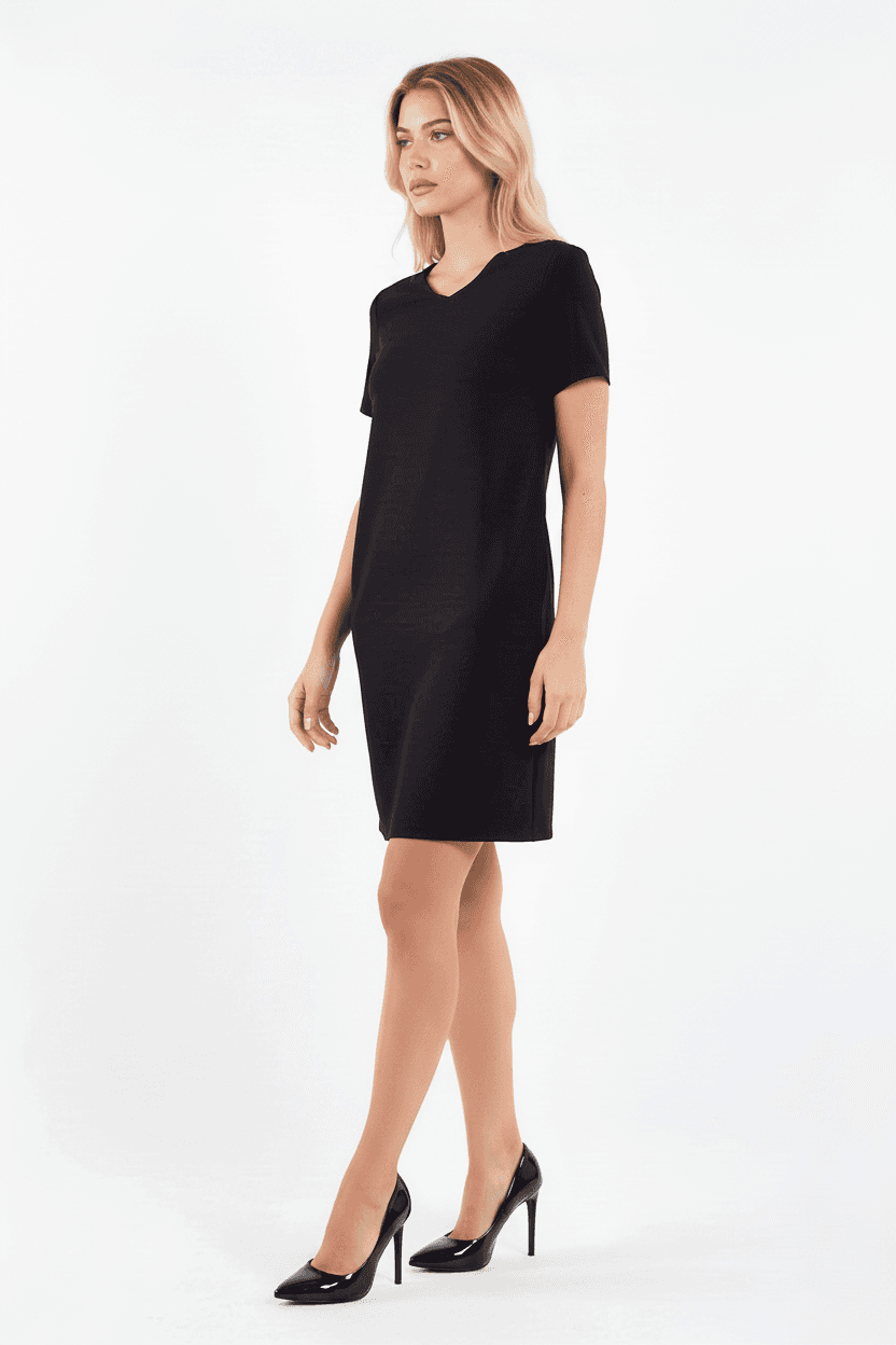 Black Short Sleeve Dress