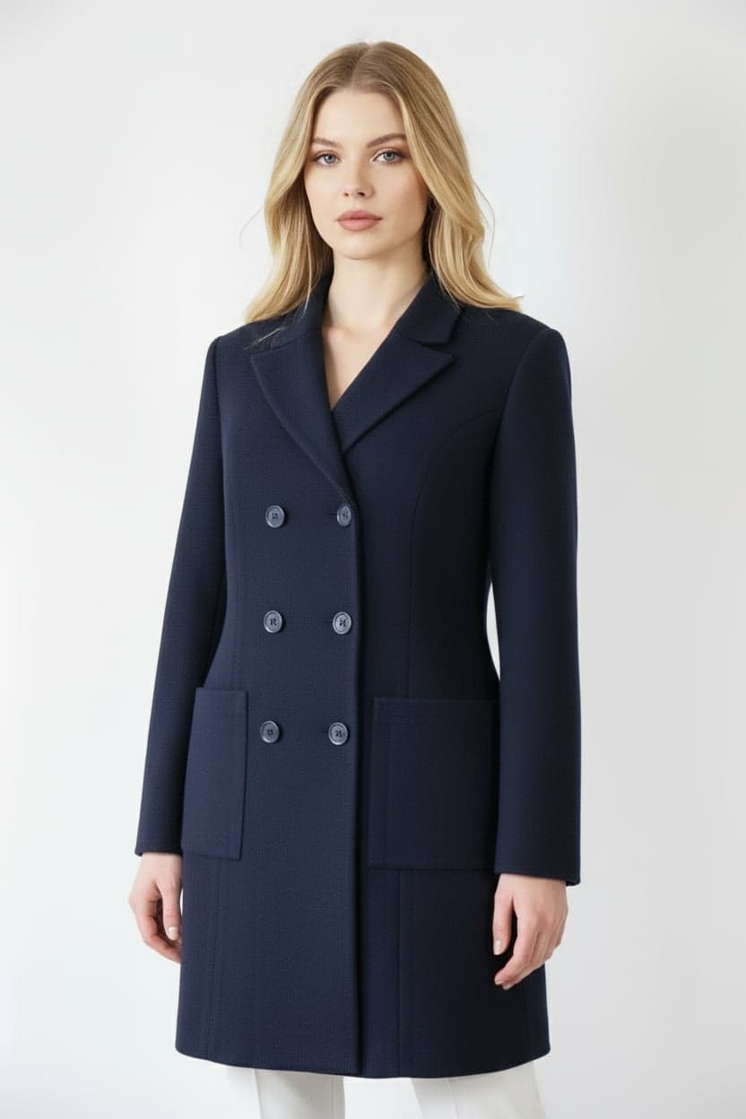 Navy Blue Cashmere Overcoat