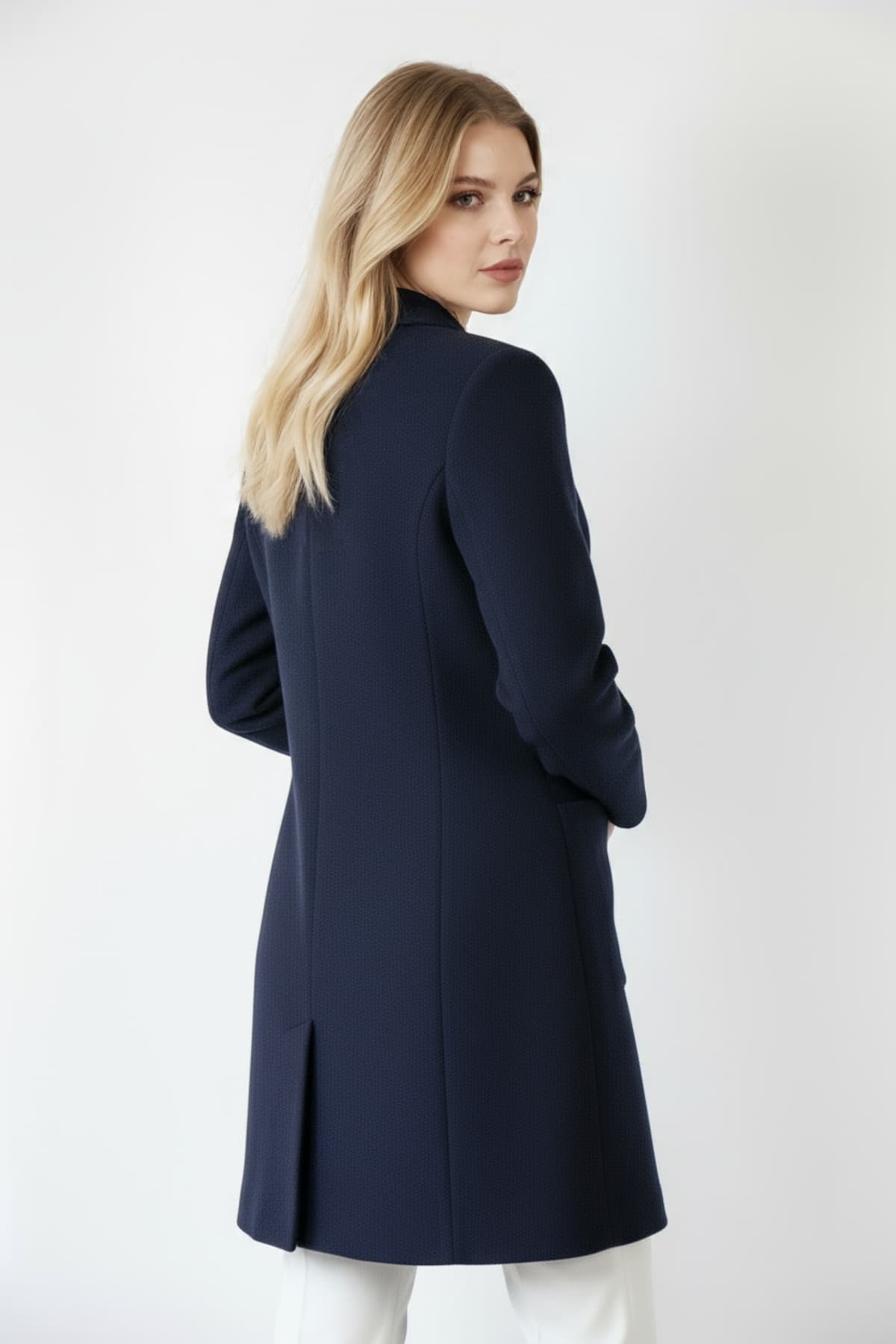 Navy Blue Cashmere Overcoat