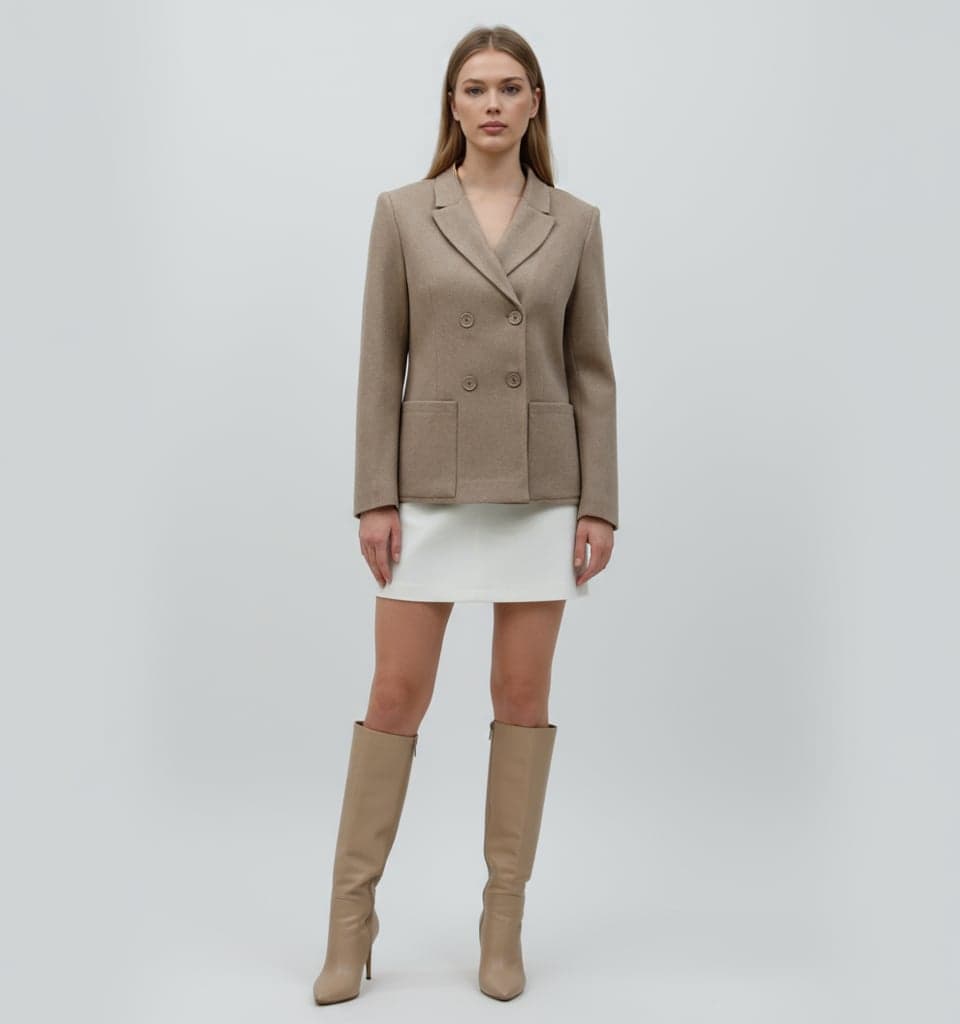Mink Cashmere Double-Breasted Jacket