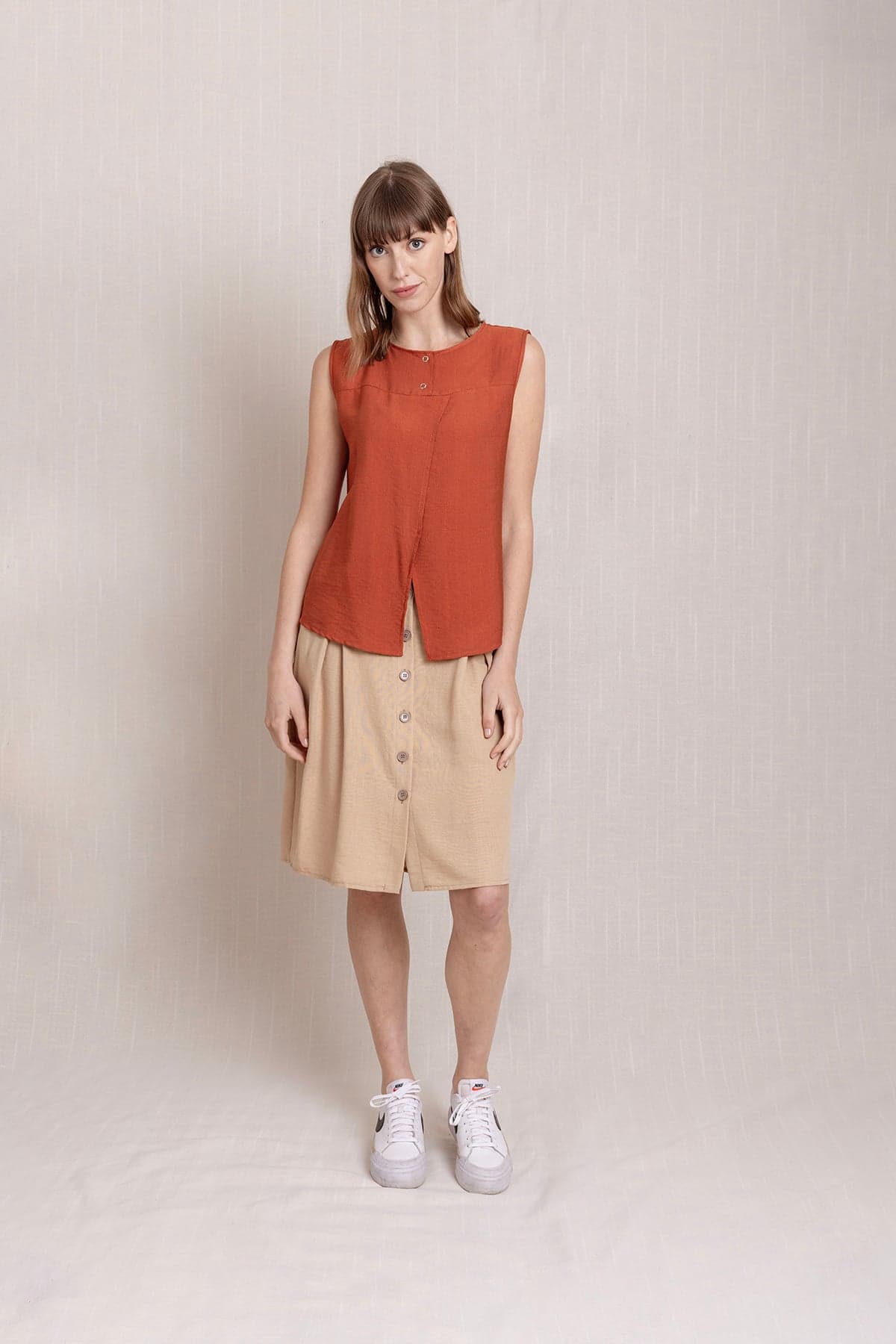 Linen Sleeveless Blouse