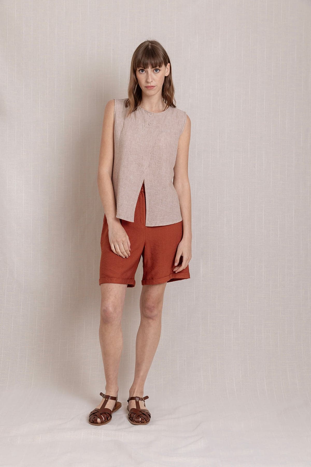 Linen Sleeveless Blouse
