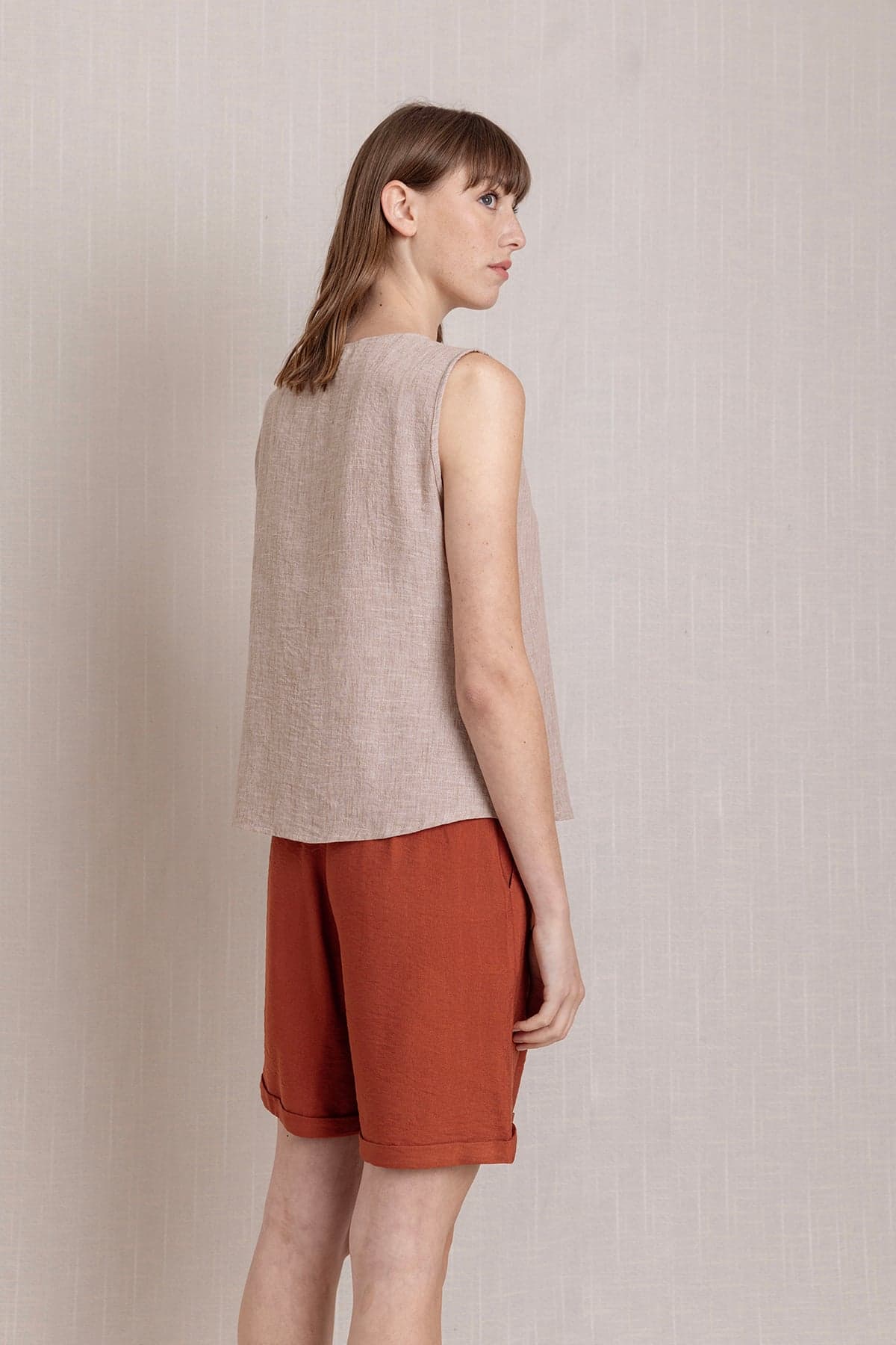 Linen Sleeveless Blouse