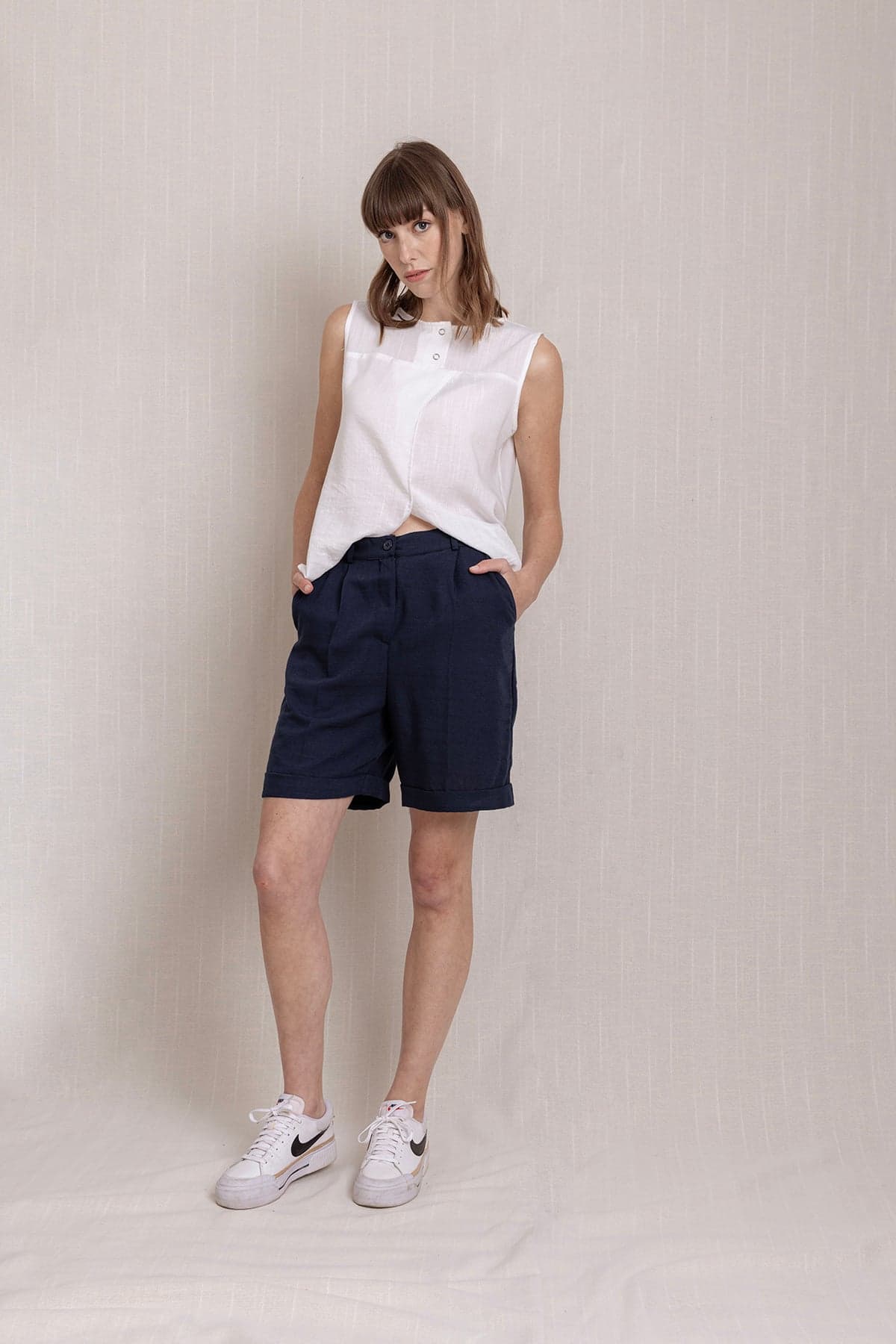 Linen Sleeveless Blouse