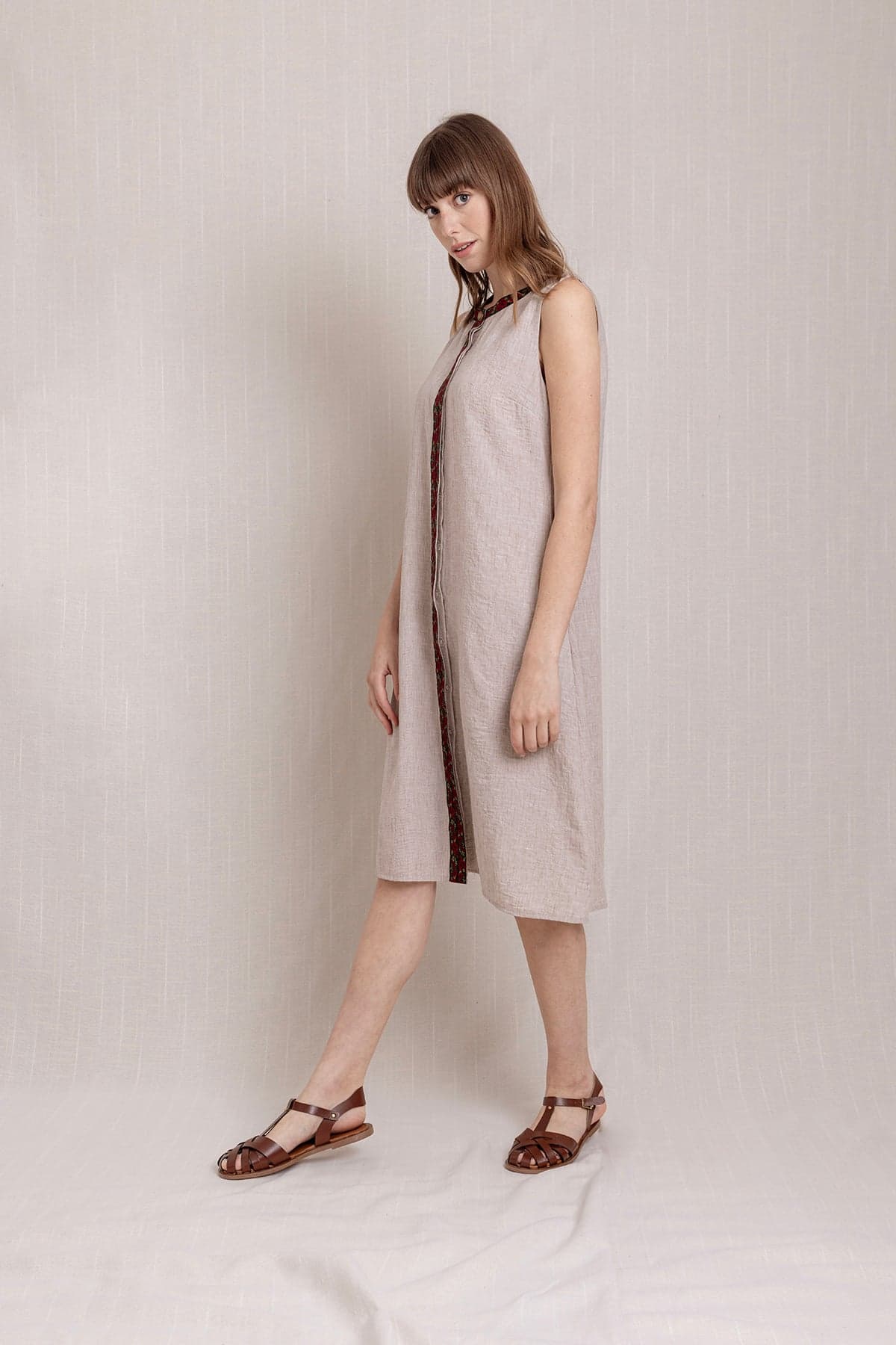 Bias Bound Linen Dress