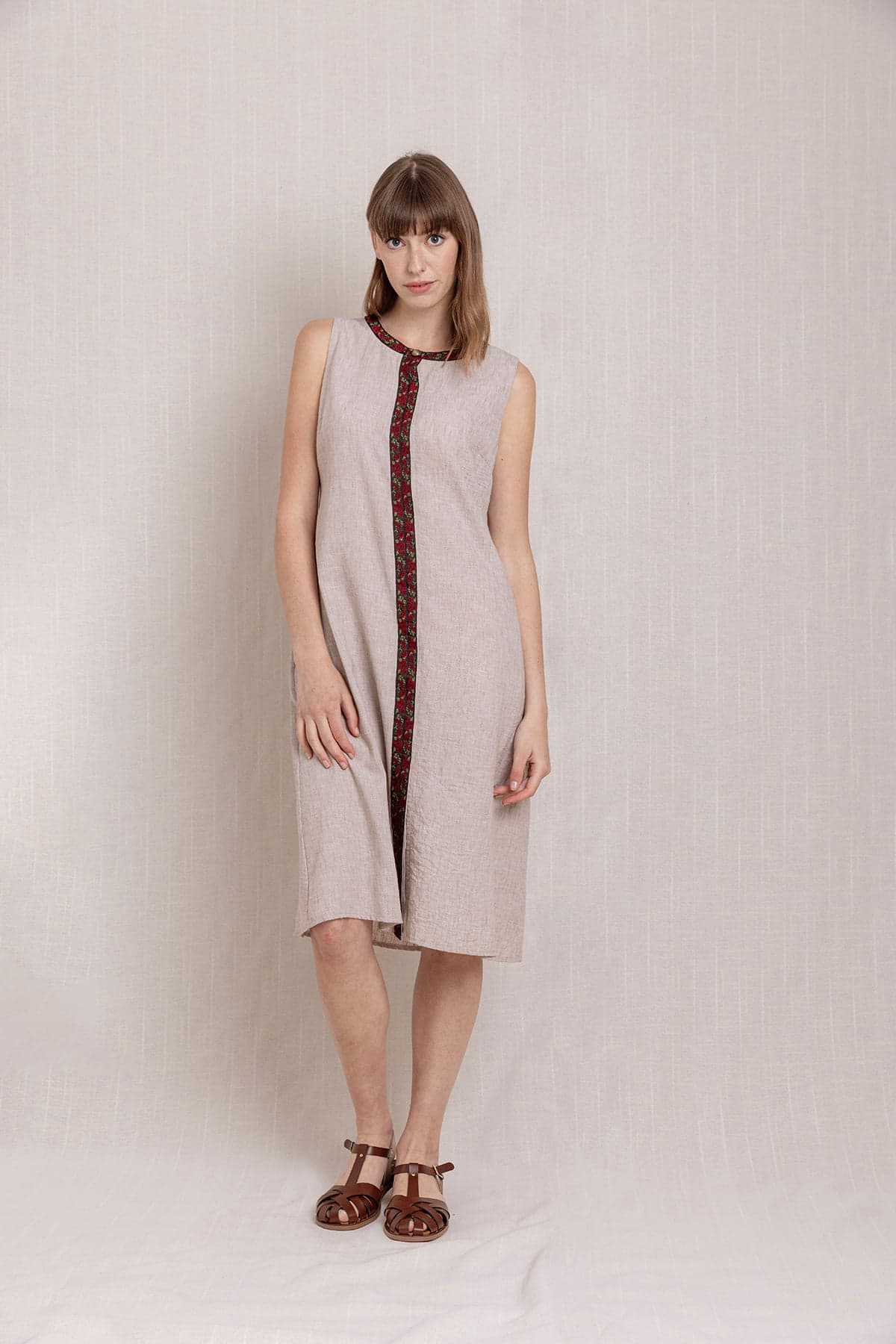 Bias Bound Linen Dress